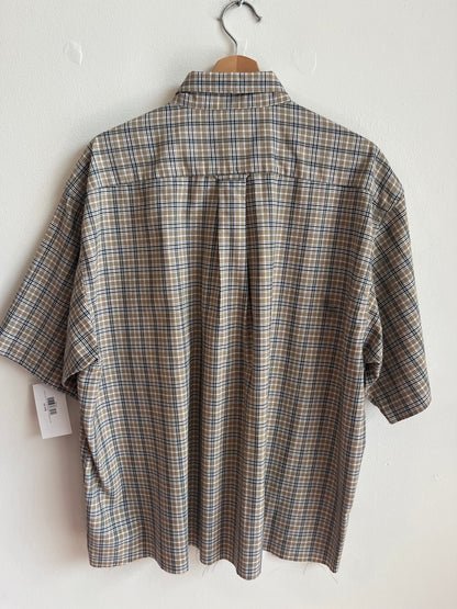 00s Croft & Barrow Cropped Essential Button Down Polo Shirt (XL)