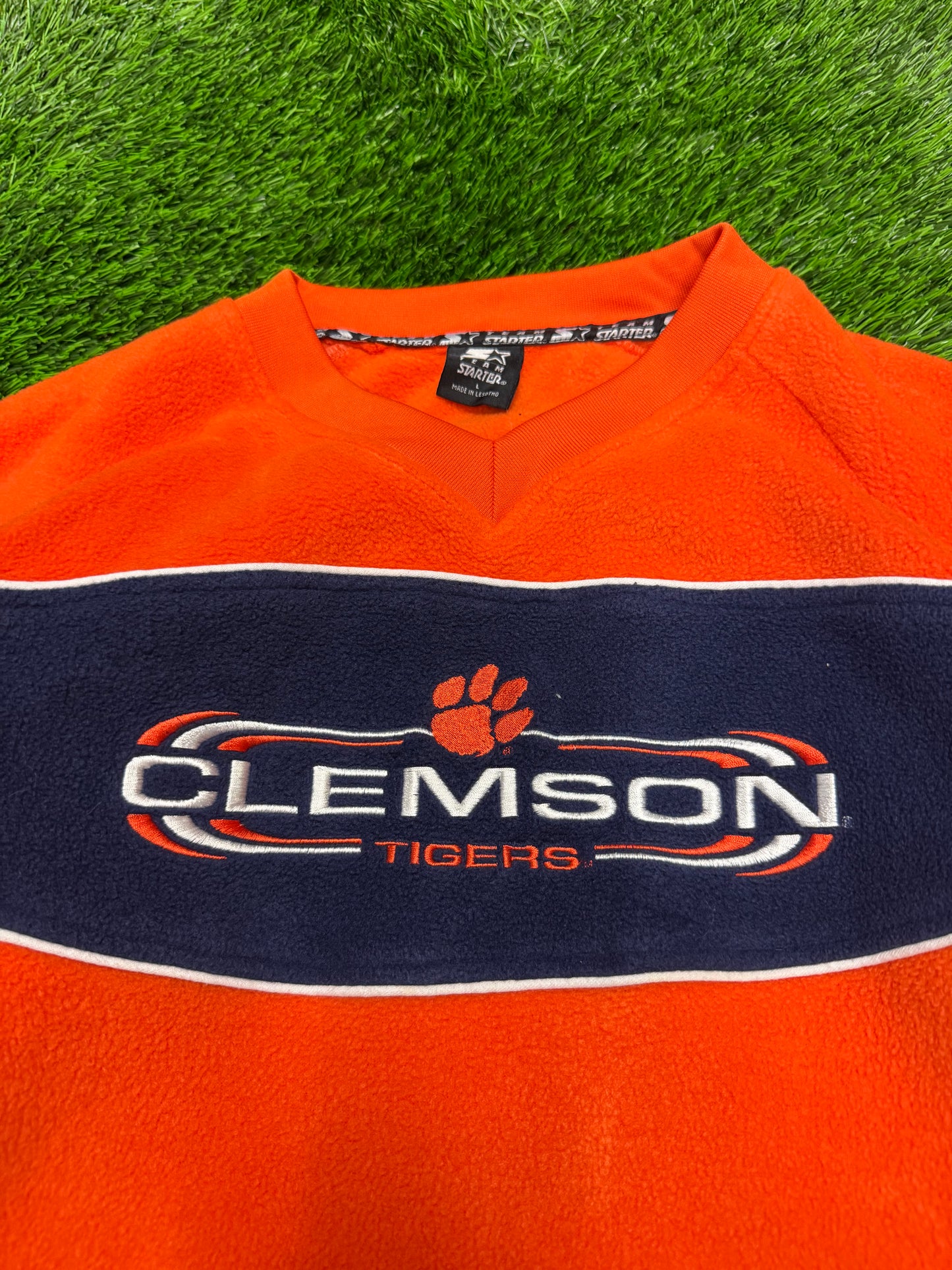 00s Clemson University Starter Fleece Vintage Pullover Crewneck (L)