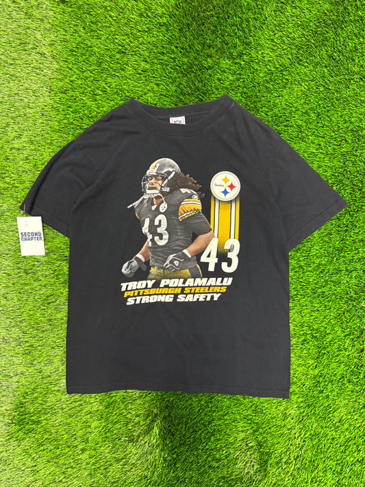 00s Pittsburgh Steelers Troy Polamalu #43 Tee (M)