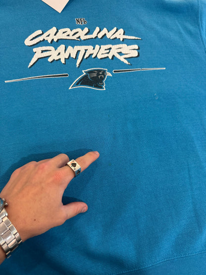 2003 Carolina Panthers Cat Scratch Faded Blue Crewneck (XL)