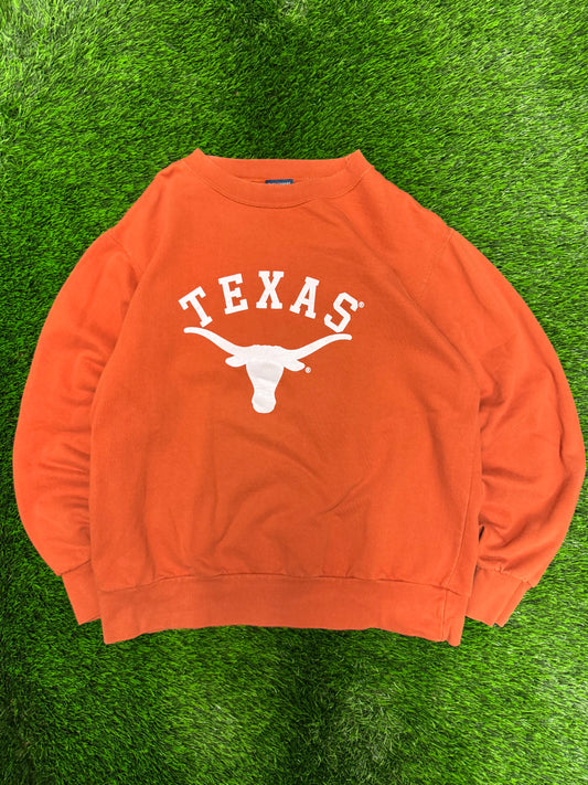 00s University of Texas Longhorns Spell Out Essential Vintage Crewneck (L)