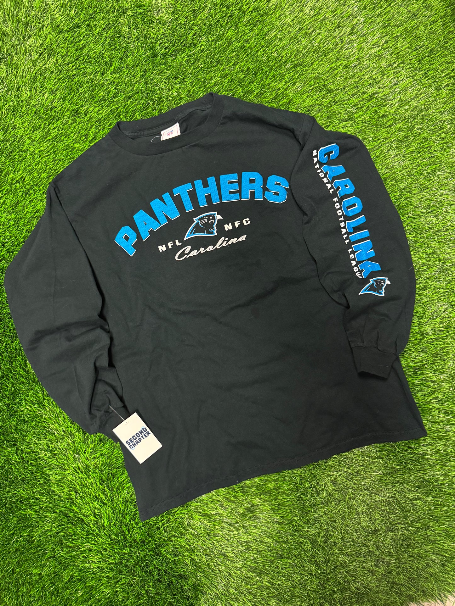 2003 Carolina Panthers Spell Out Long Sleeve Vintage Shirt (L)