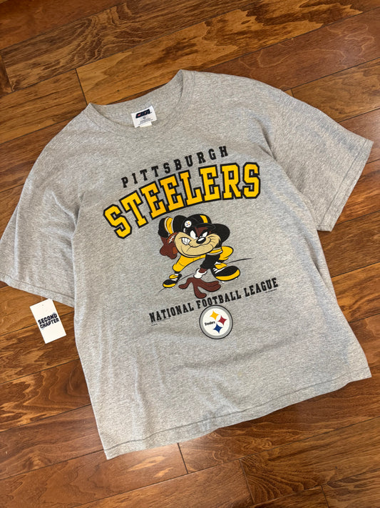 1998 Pittsburgh Steelers Vintage NFL Taz Looney Tunes CSA Tee (XL)