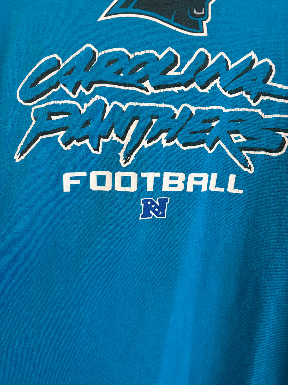 00s Carolina Panthers Blue Cat Scratch Long Sleeve Shirt (L)