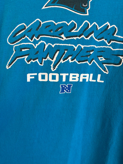 00s Carolina Panthers Blue Cat Scratch Long Sleeve Shirt (L)