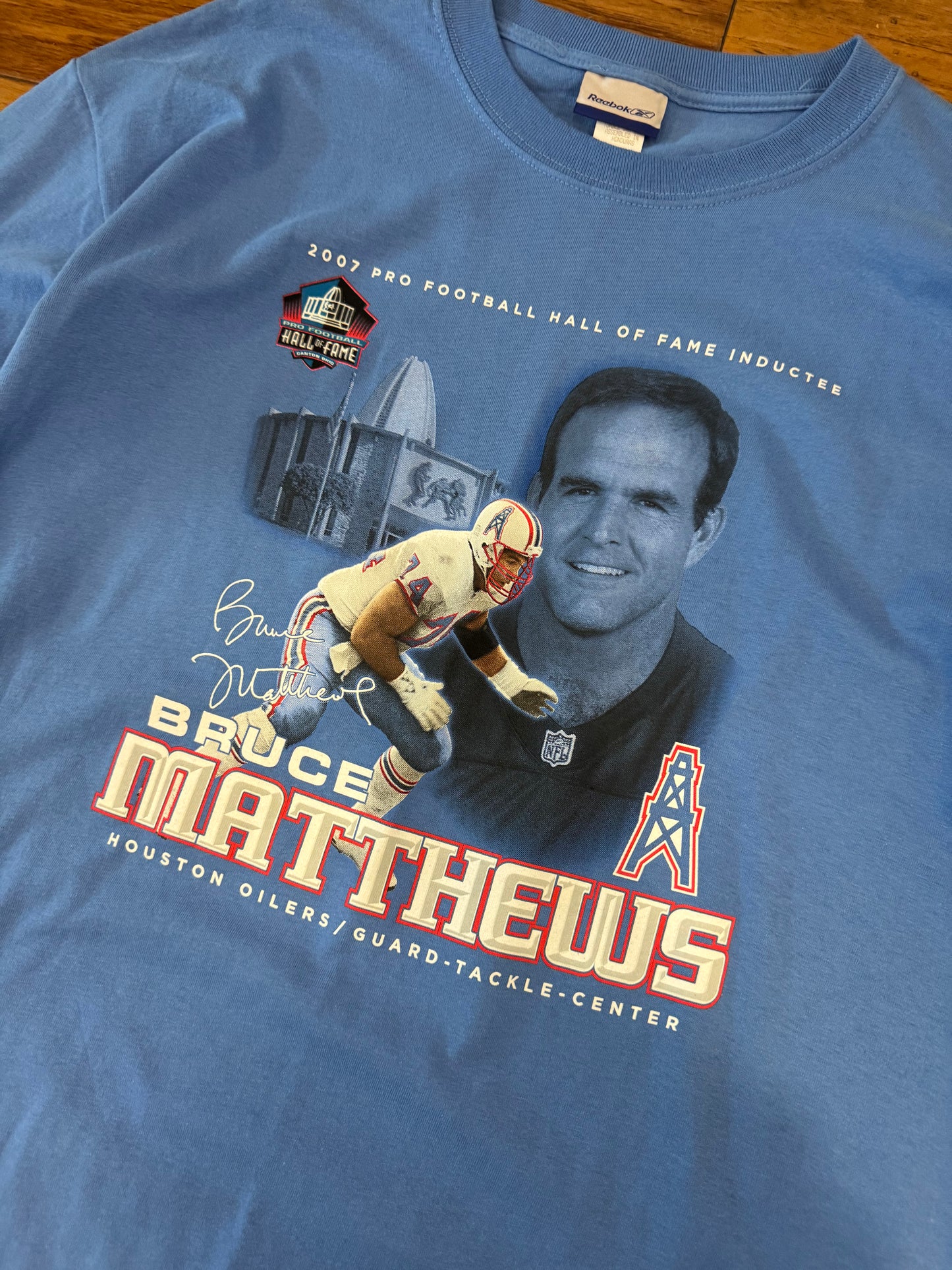 2007 Houston Oilers Bruce Matthews Hall of Fame Tee (L)