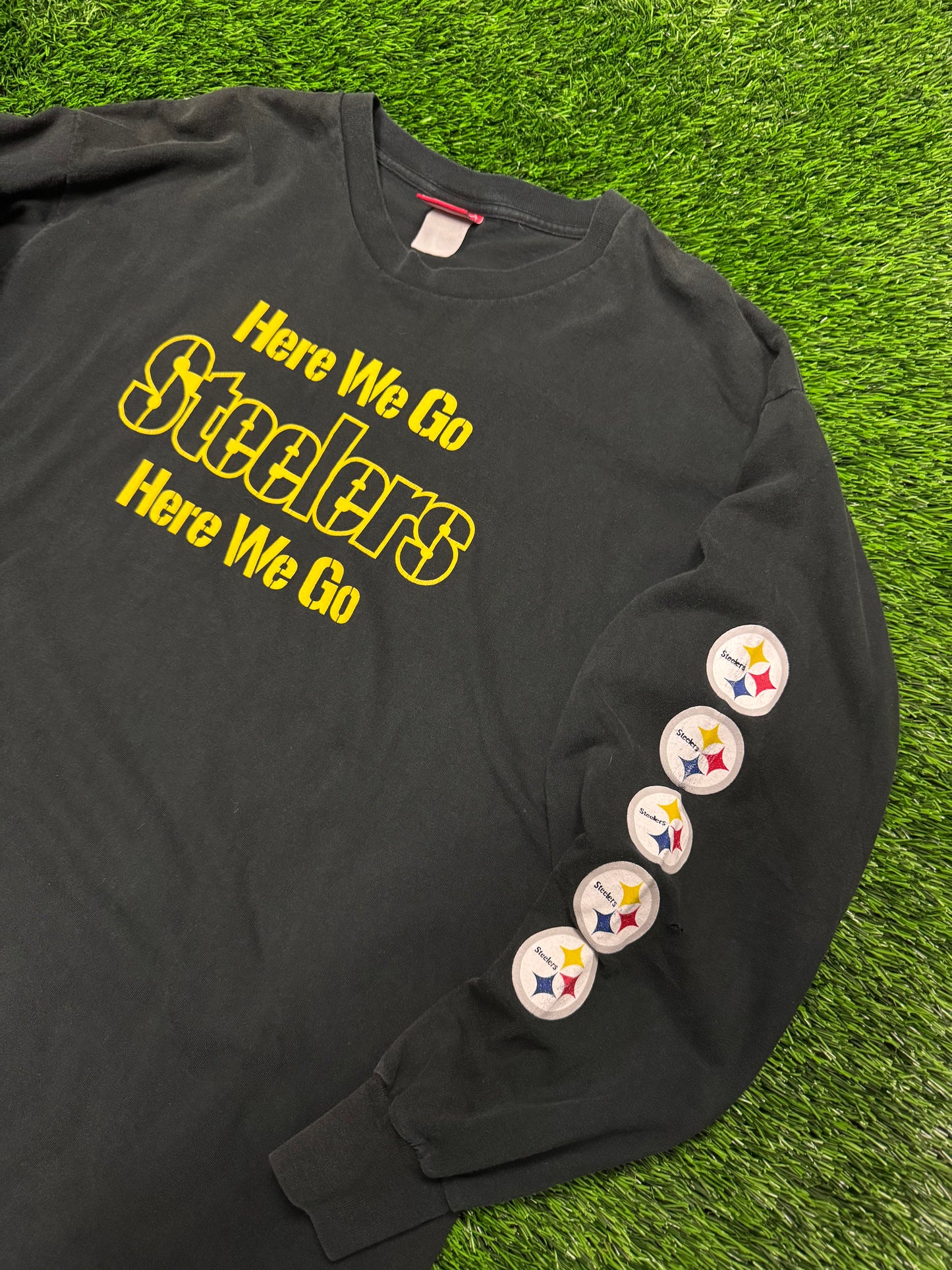 00s Pittsburgh Steelers Here We Go Long-Sleeve Shirt (XL)