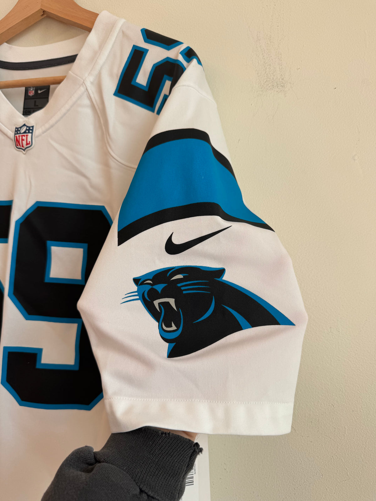 2012 Carolina Panthers Luke Kuechly Away Nike Jersey (L)