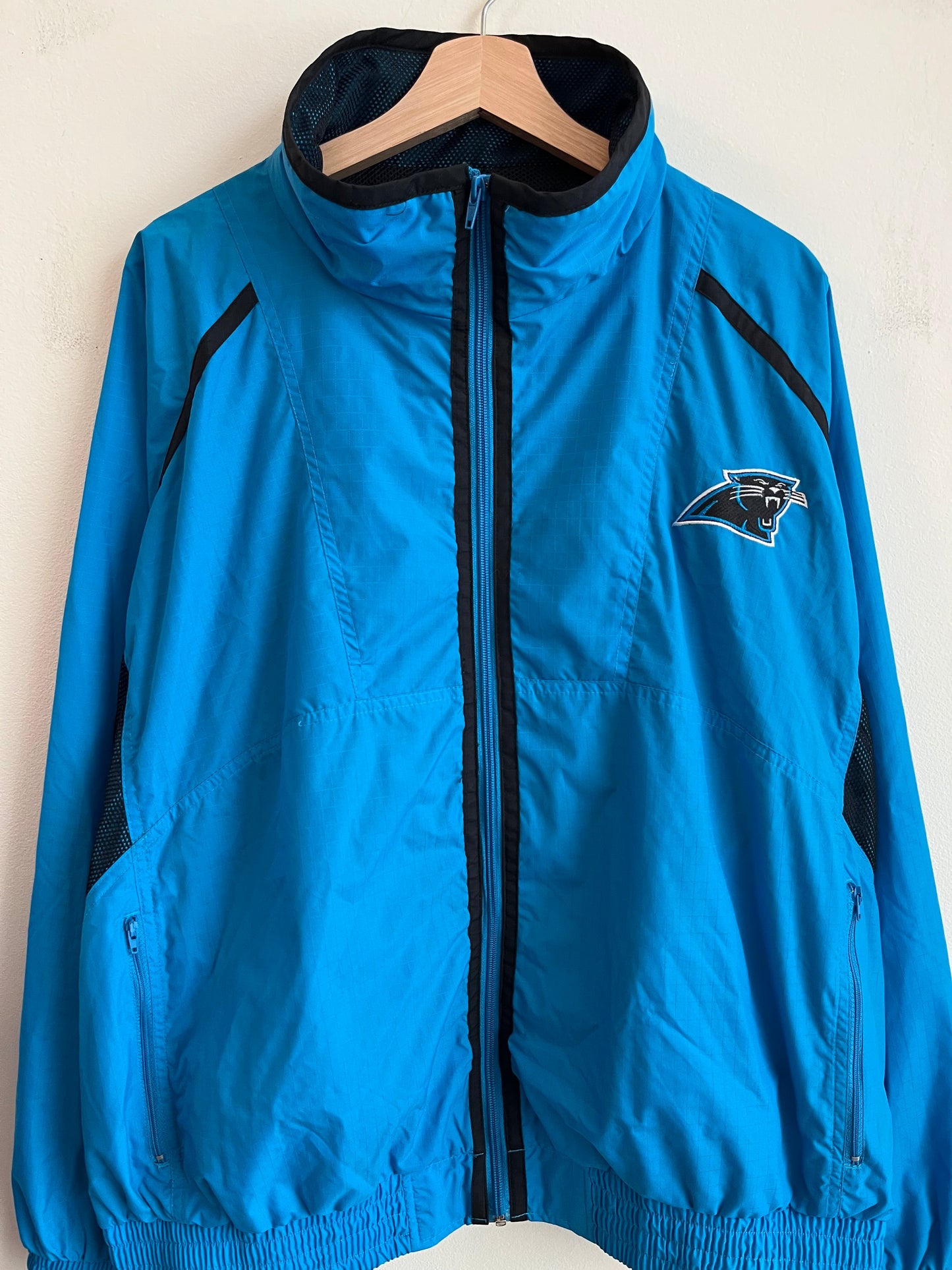 90s Carolina Panthers Electric Blue Logo 7 Windbreaker (XL)