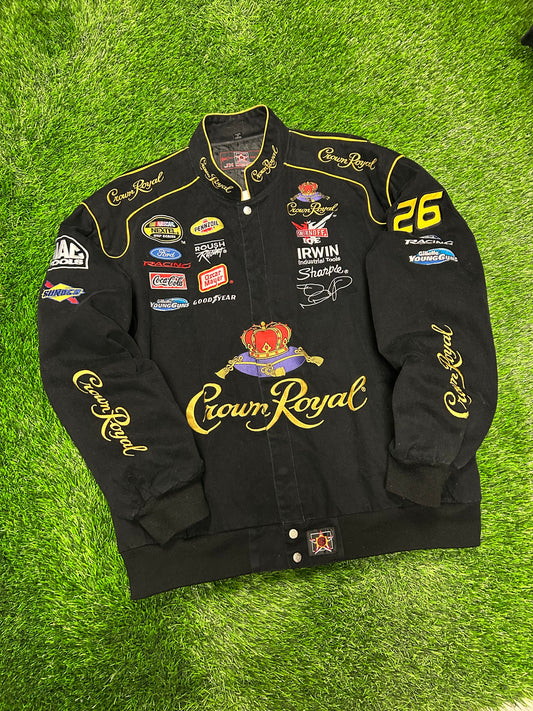 90s Crown Royal Vintage Nascar Jeff Hamilton Racing Jacket (XL)