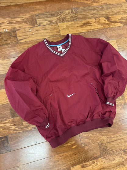 90s Nike Burgundy Pullover Windbreaker (XL)