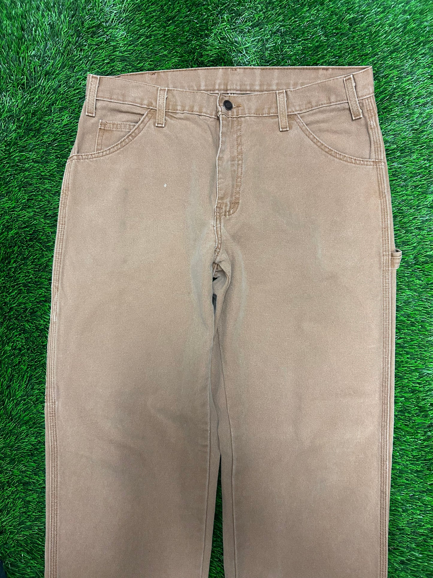 00s Dickies Red Tab Tan Workwear Carpenter Pants (34 x 32)