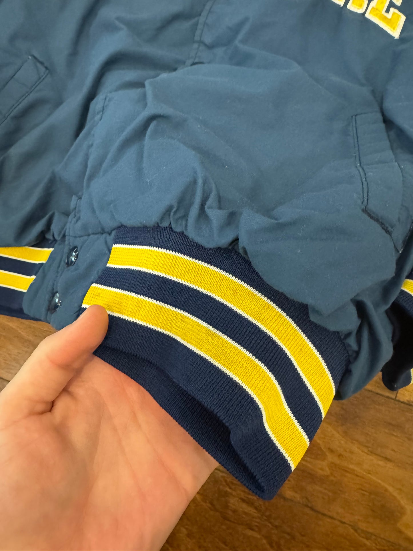 80s Notre Dame Boxy Swingster Vintage Windbreaker Varsity Jacket (L)