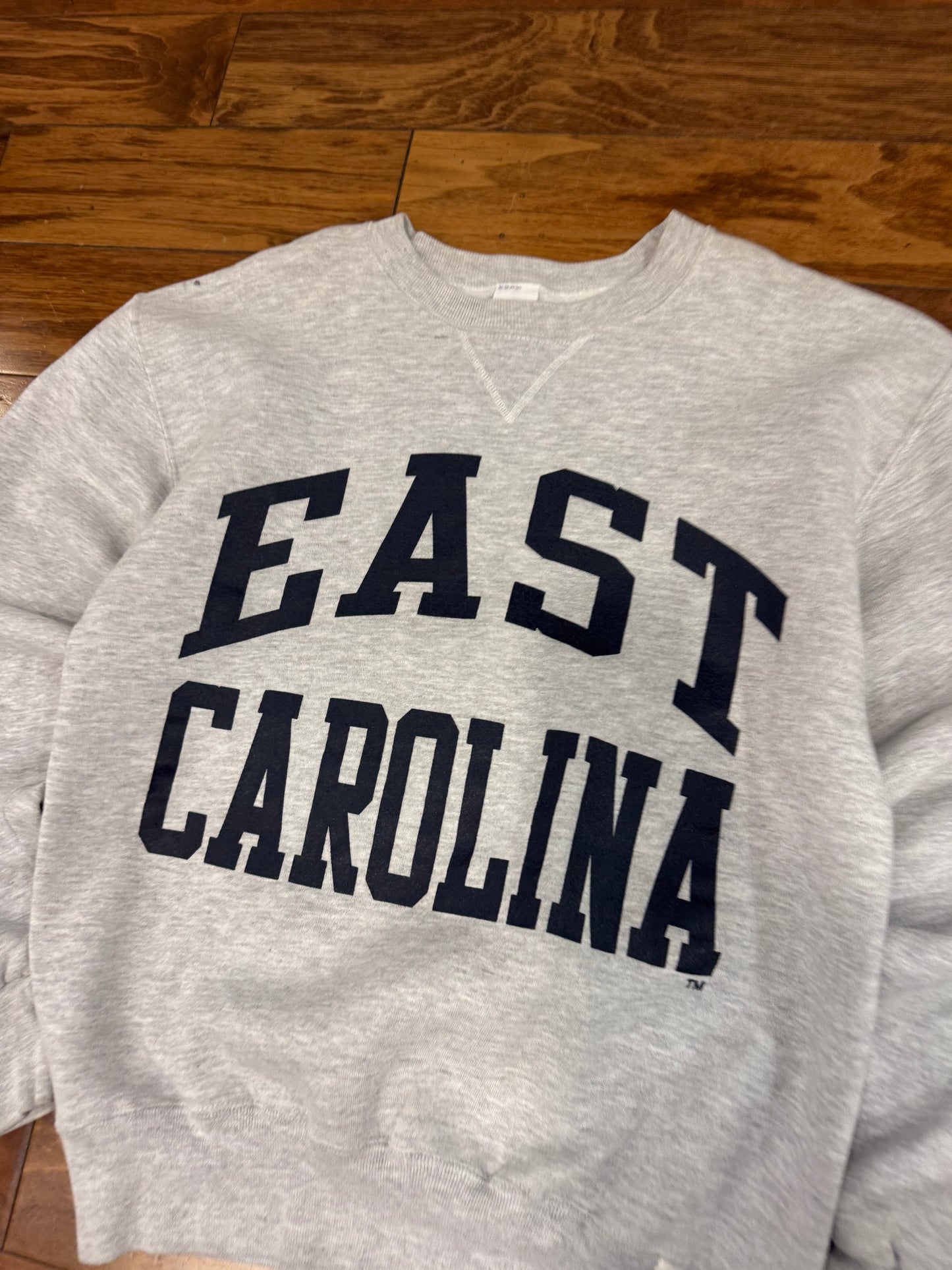 90s ECU East Carolina University Spell Out Vintage Russell Crewneck (S)