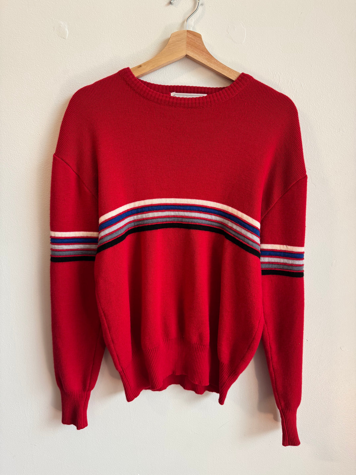80s Beaver Creek Wool Striped Essential Sweater (S)