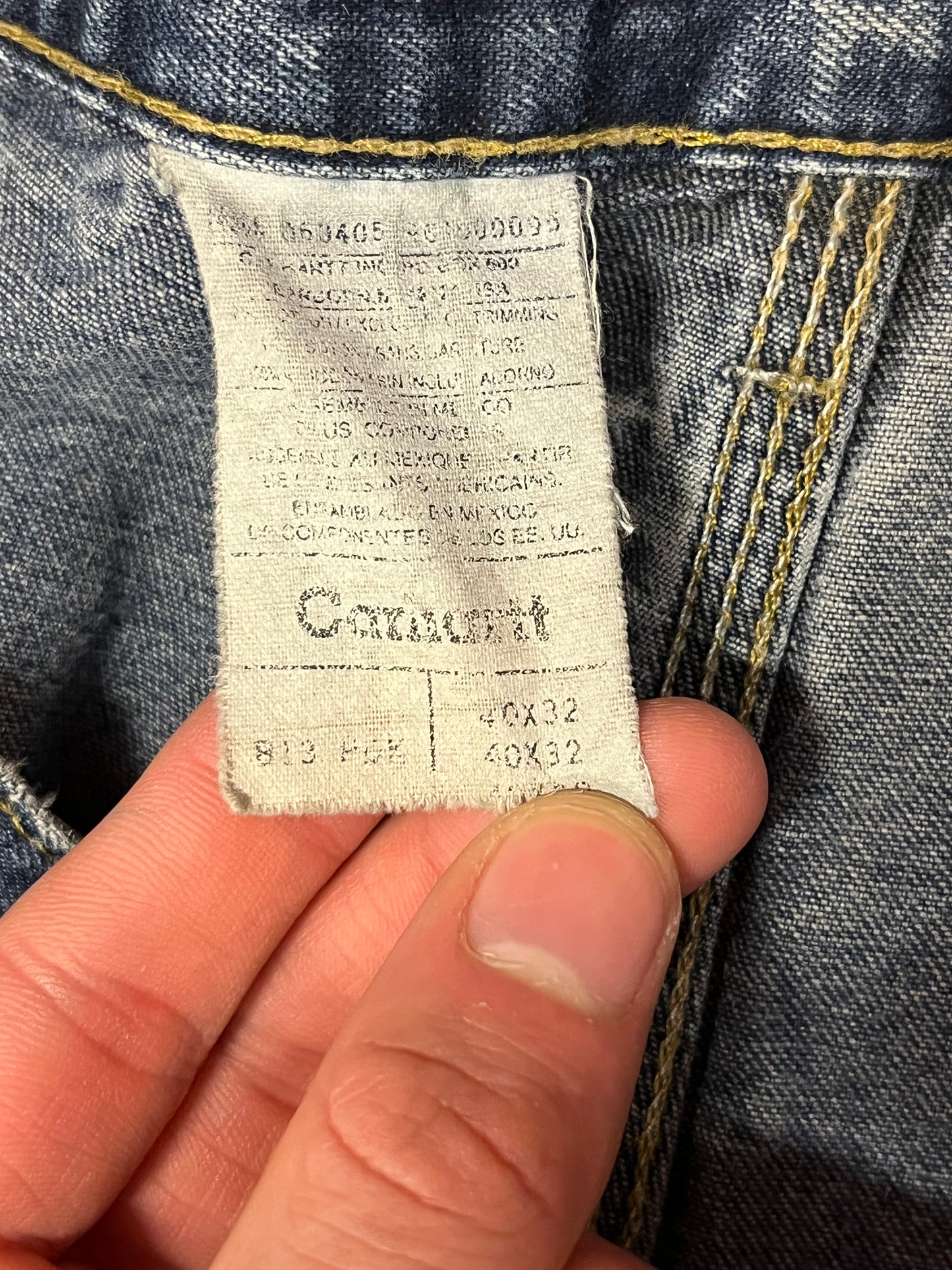 00s Carhartt Distressed & Stained Carpenter Jeans (40 x 32)