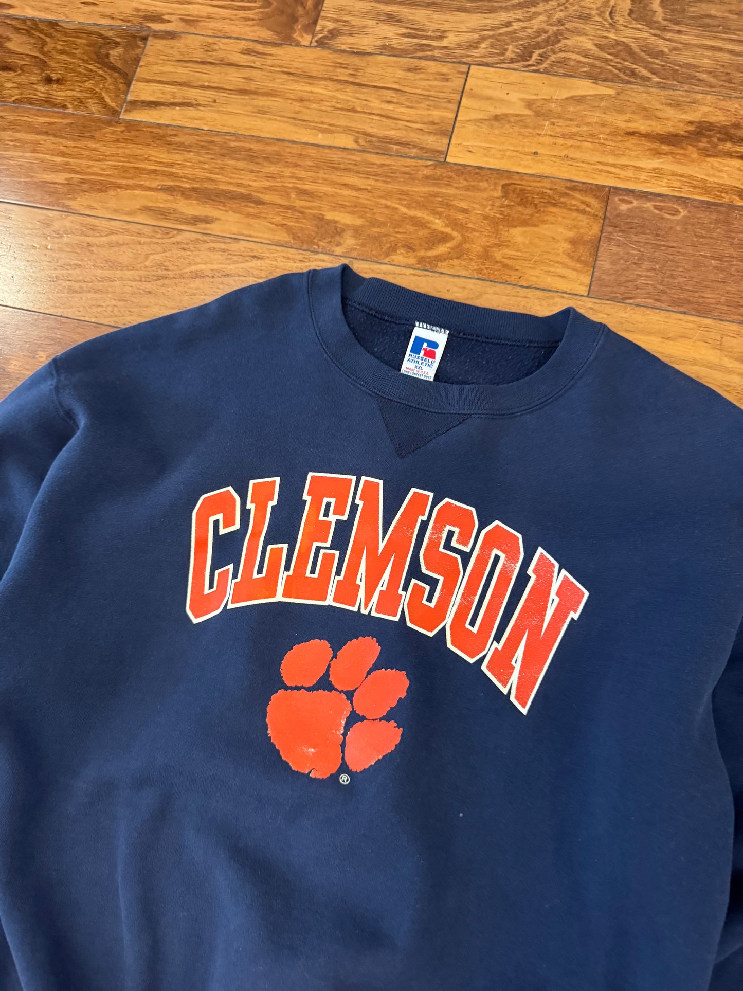 90s Clemson University Russell Athletics Spell Out Vintage Crewneck (XXL)