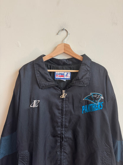 90s Carolina Panthers Logo Athletic Pro Line Striped Windbreaker (XL)