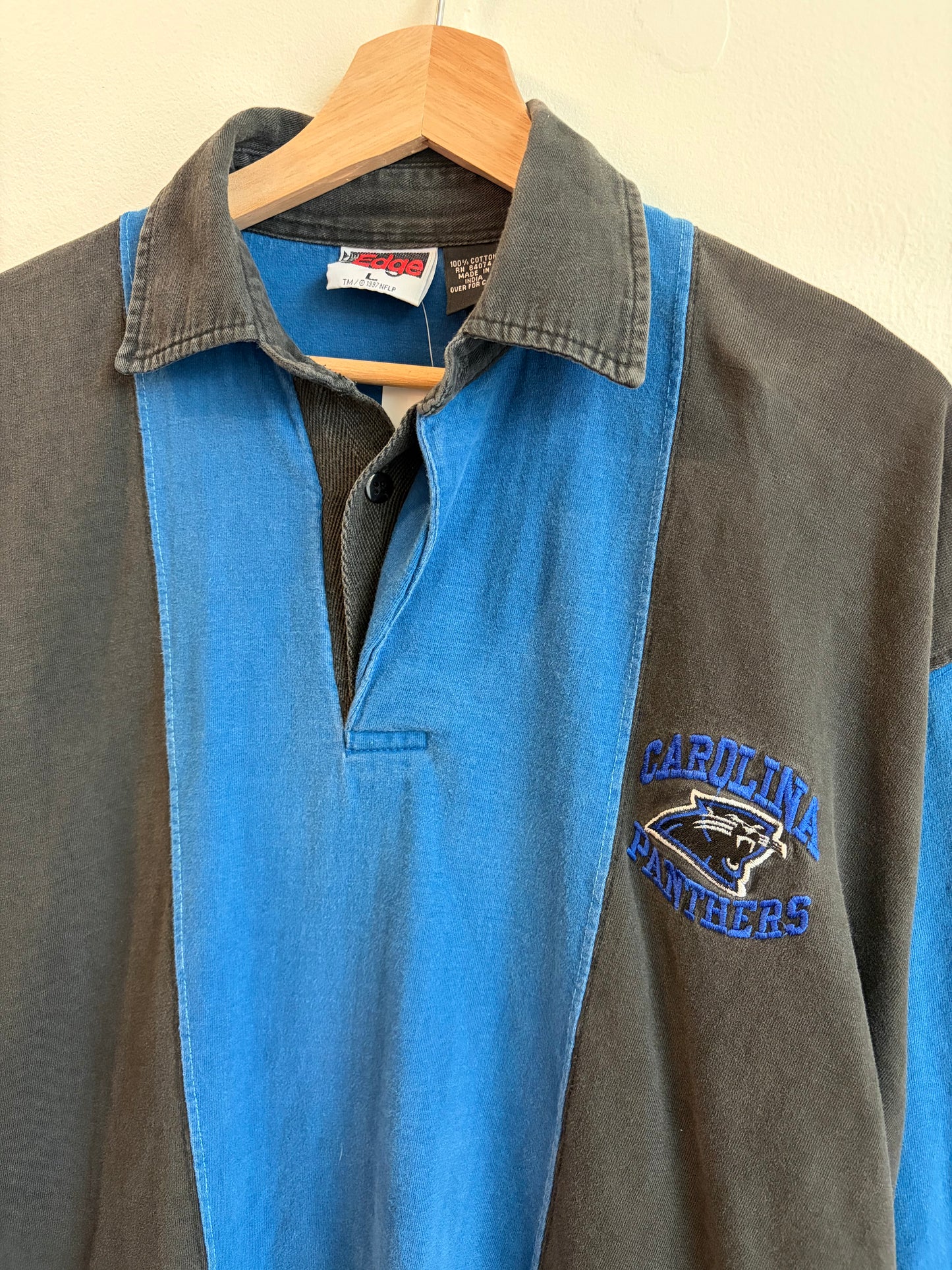 90s Carolina Panthers Rugby Polo Shirt (L)