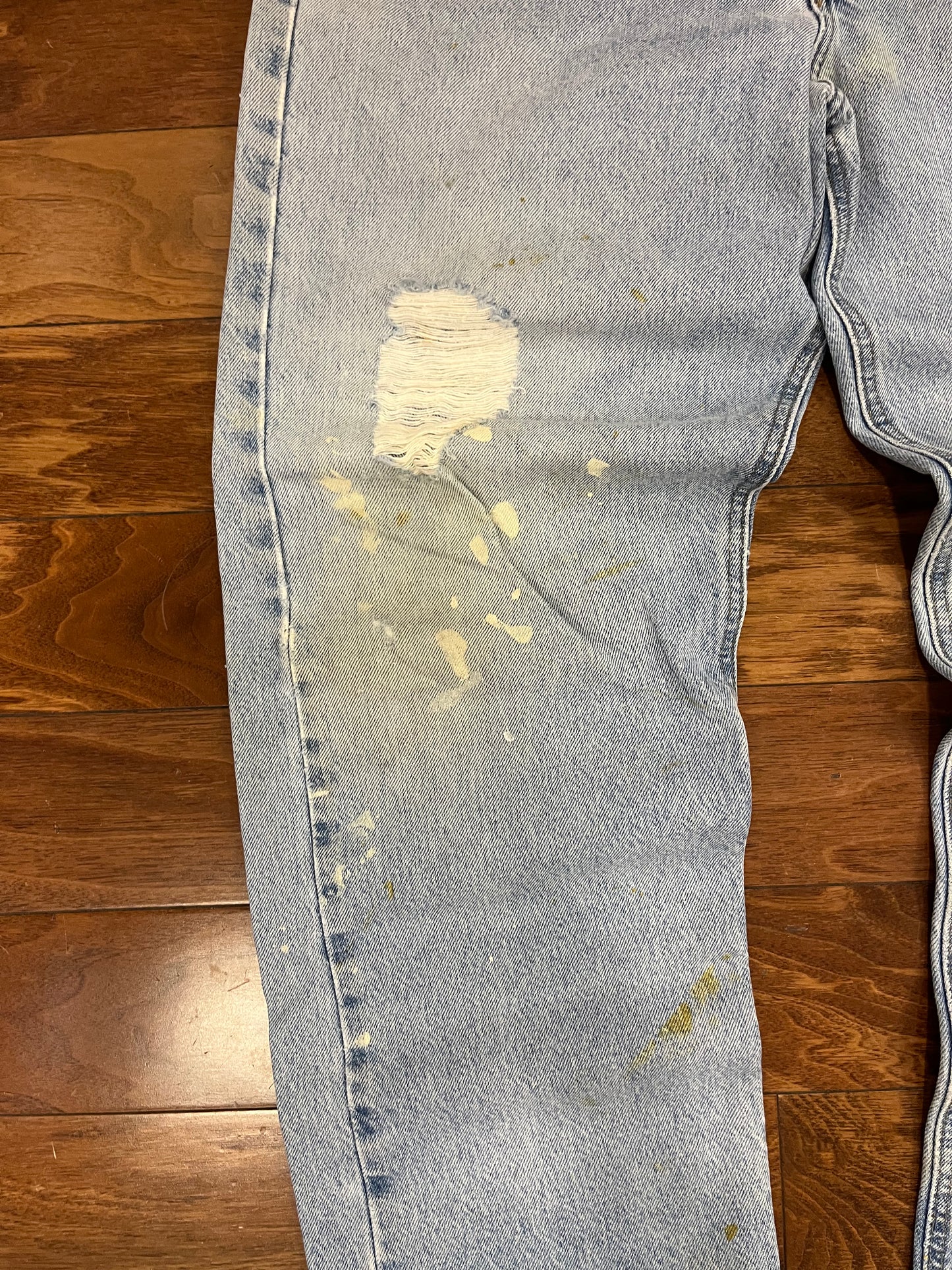 00s Carhartt Faded Distressed Blue Jeans (38 x 30)