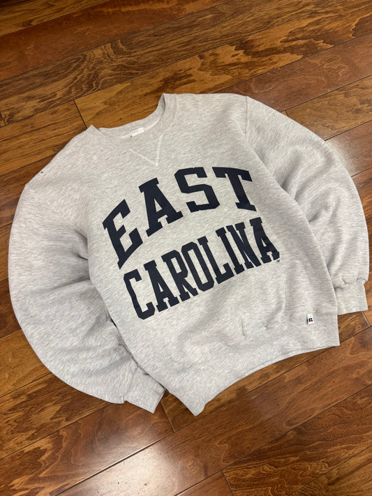 90s ECU East Carolina University Spell Out Vintage Russell Crewneck (S)