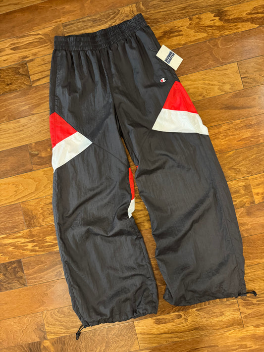 00s Champion Black/Red Track Pants (M)