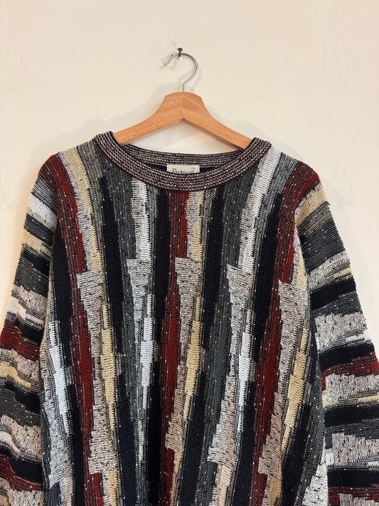 90s Protege Multi-Color Striped Sweater (L)