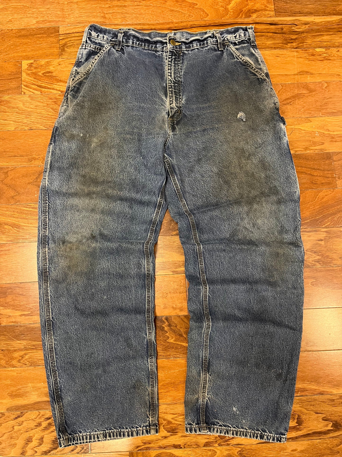 00s Carhartt Distressed & Stained Carpenter Jeans (40 x 32)