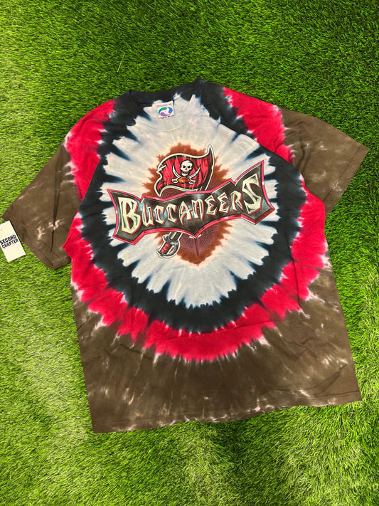 Vintage Tampa Bay Buccaneers Liquid Blue Tie Dye Deadstock Tee (XL)