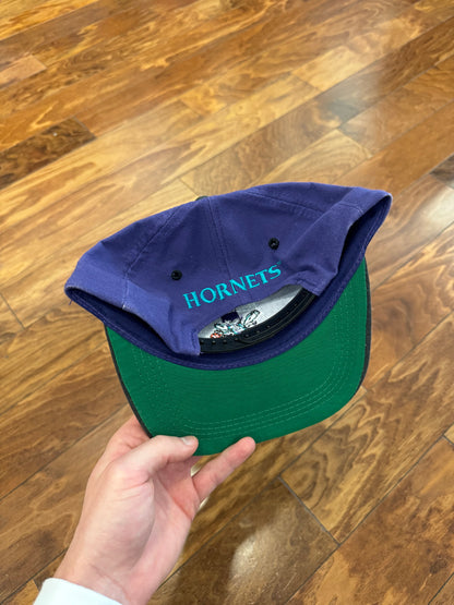 90s Charlotte Hornets Logo Two Toned Hat (OS)