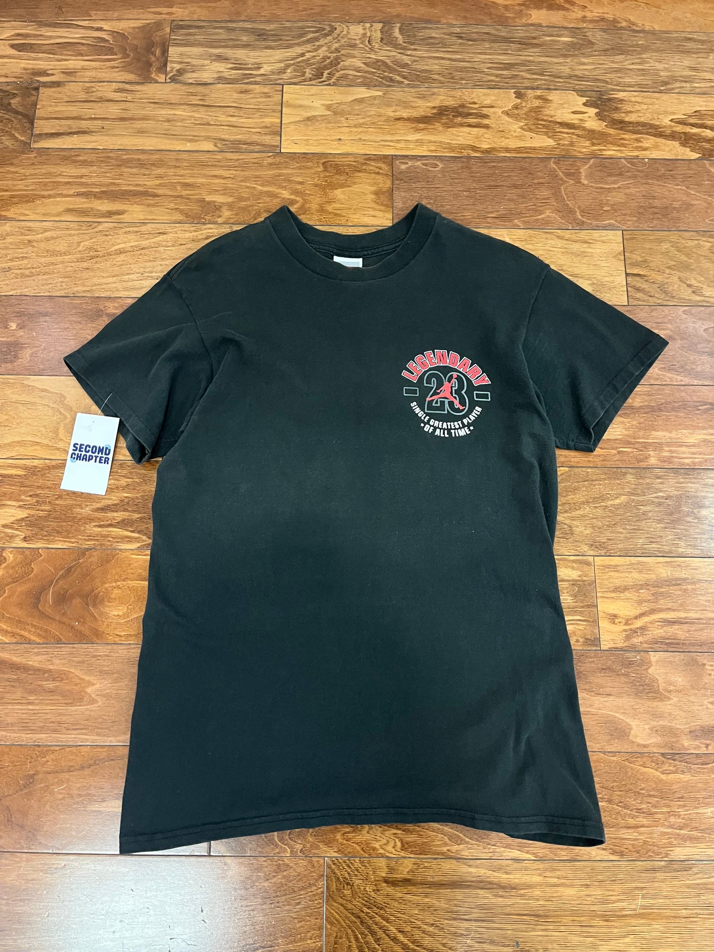 90s Nike Air Jordan "Single Greatest Player Of All Time" Vintage Stats Tee (M)