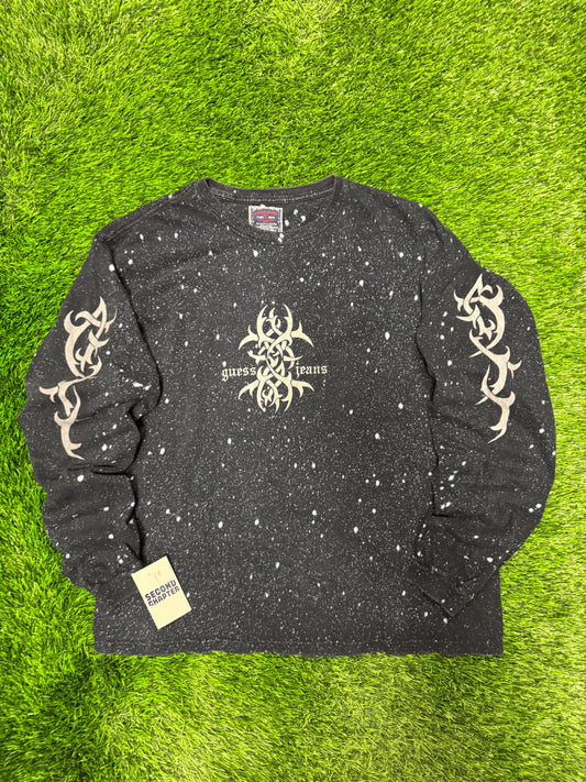 00s Guess Jeans Tribal Space Wash Long Sleeve Tee (XL)