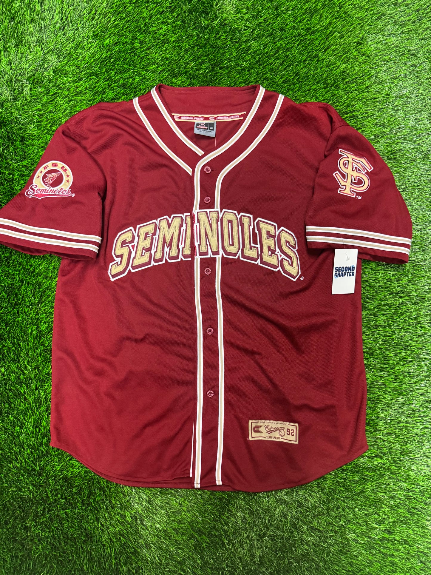 90s Florida State University (FSU) Seminoles Colosseum Baseball Jersey (XXL)