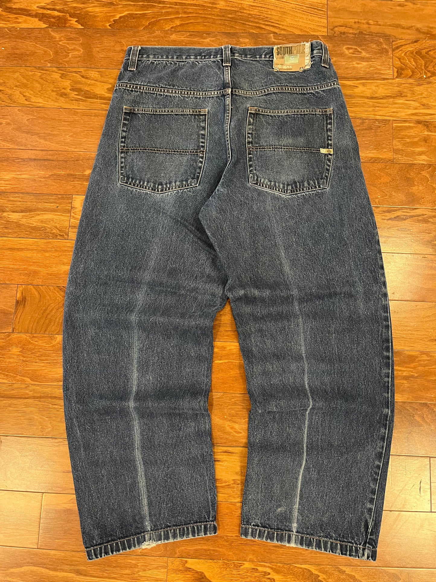 00s South Pole Faded Tan Tab Jeans (38 x 32)