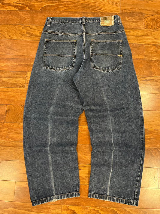 00s South Pole Faded Tan Tab Jeans (38 x 32)