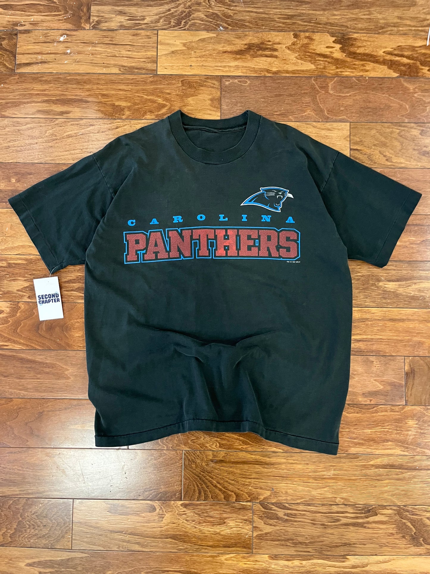 1997 Carolina Panthers Black Spell Out Tee (L)