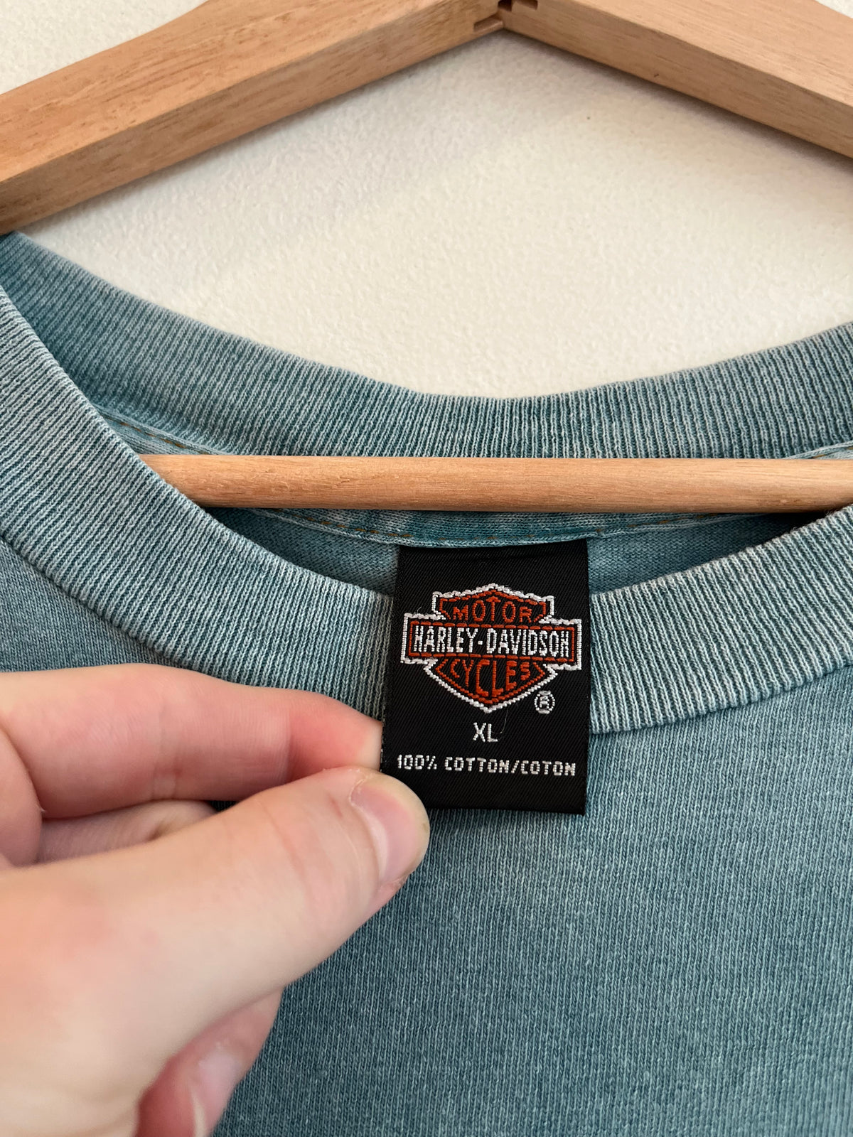 2000 Harley Davidson Canoga Park, CA Teal Faded Tee (XL)