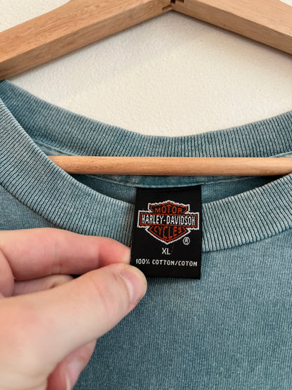2000 Harley Davidson Canoga Park, CA Teal Faded Tee (XL)