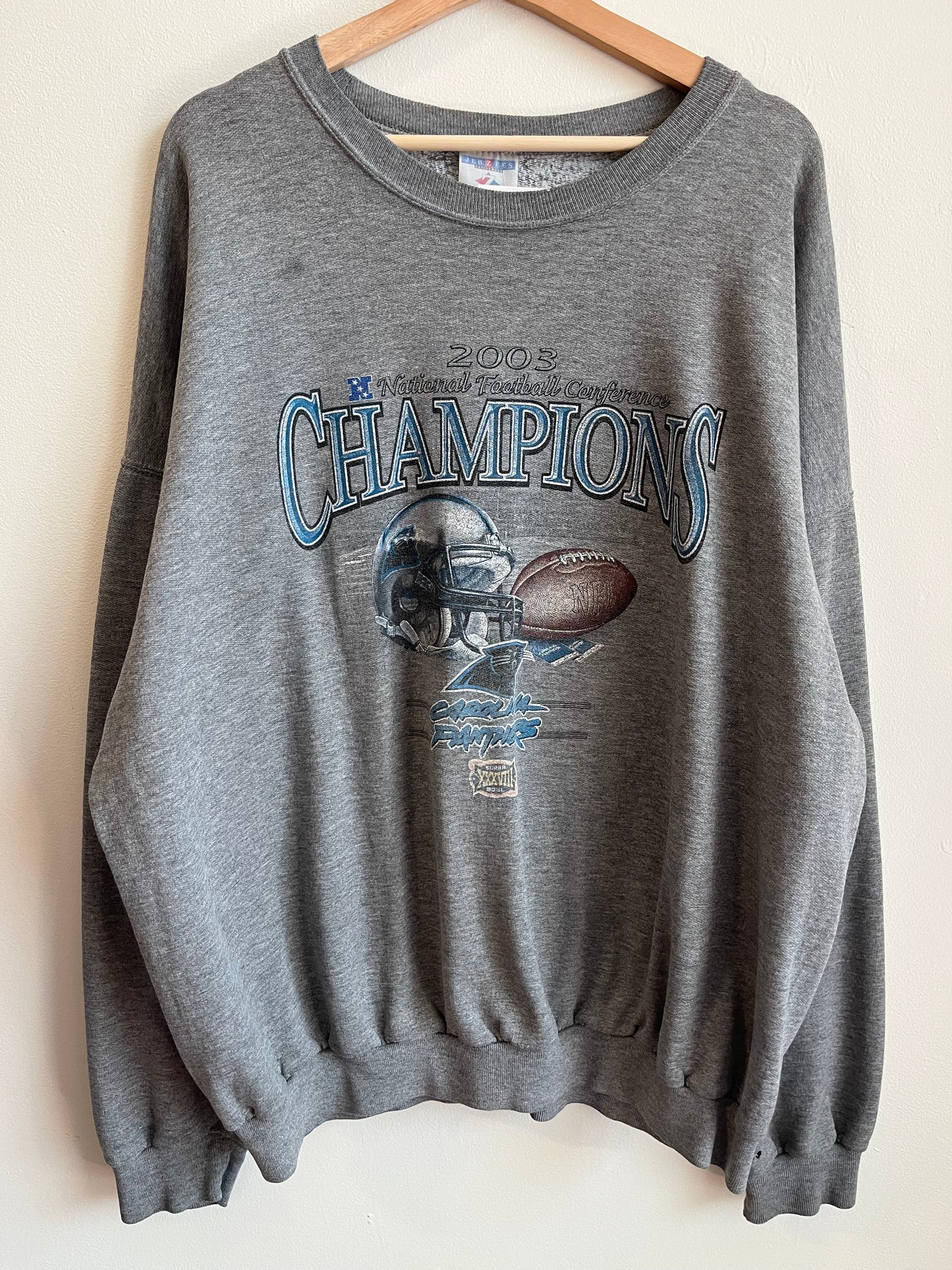 2003 Carolina Panther Helmet Conference Champions Crewneck (XXL)