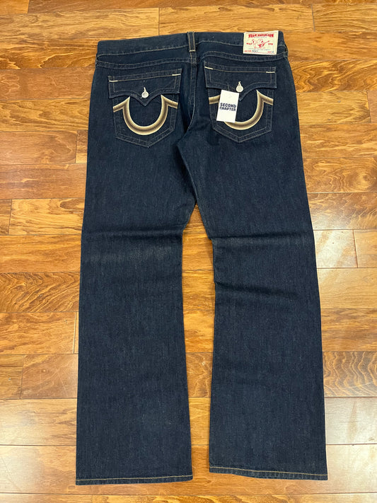 00s True Relgion Ricky Brown Logo Jeans (44x36)