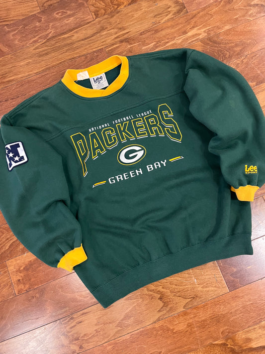 00s Green Bay Packers Lee Embroidered Crewneck (L)