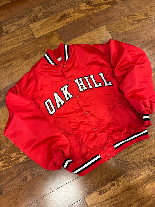80s Oak Hill Academy Vintage Satin Jacket (L)