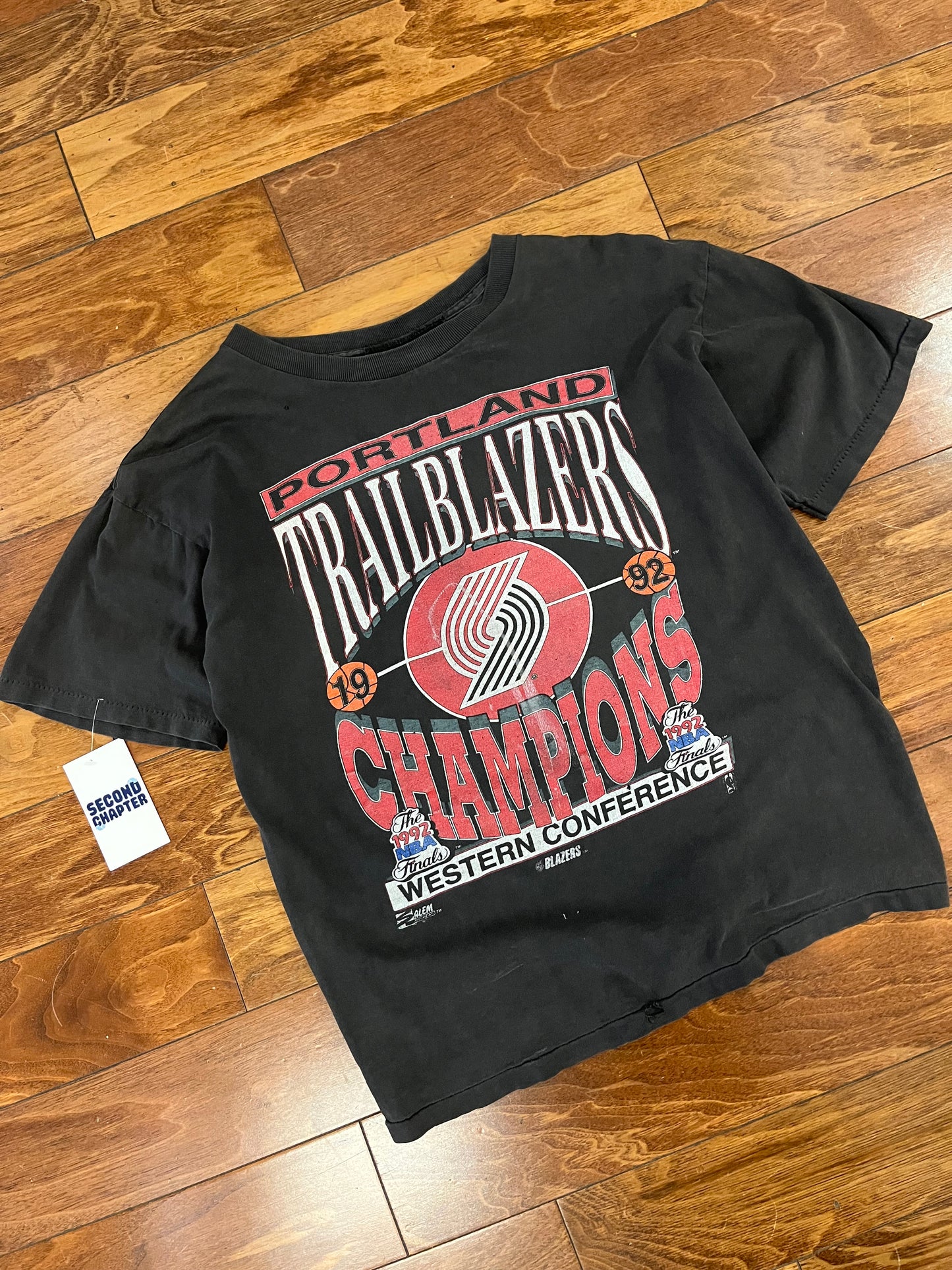 1992 Portland Trailblazers Thrashed Vintage NBA Tee (S)