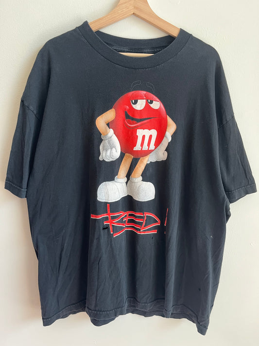 2011 M&M Red Graphic Distressed Tee (XL)