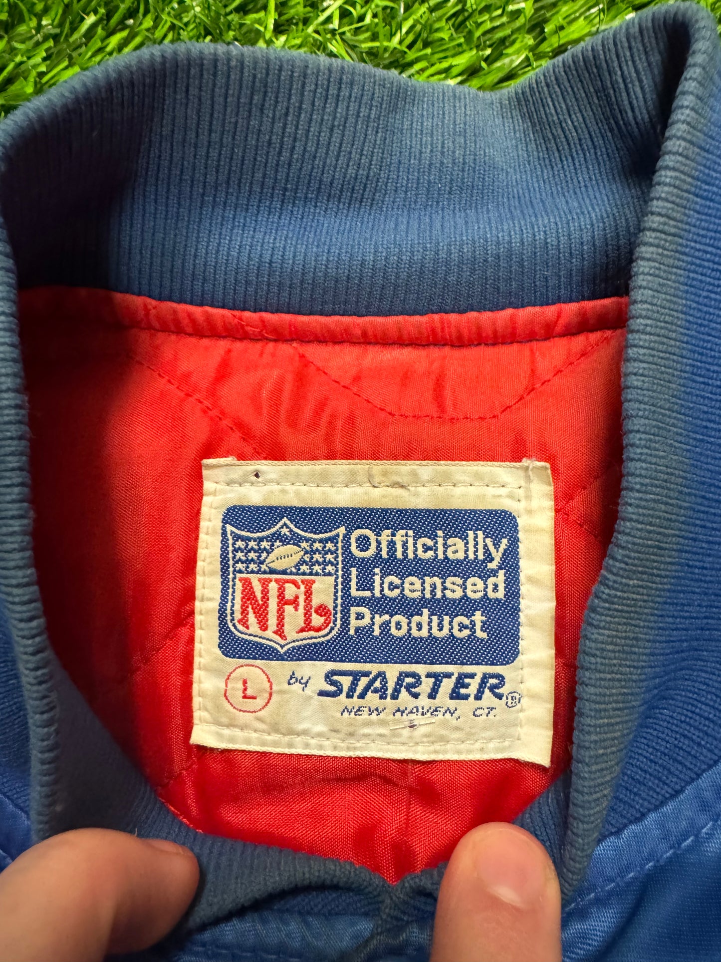 80s New York Giants Vintage Starter Satin Jacket (L)