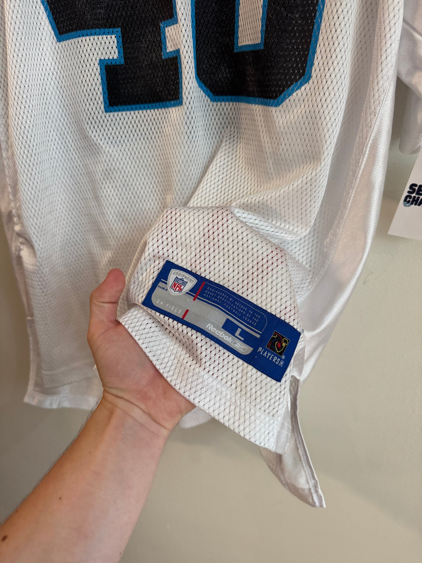 00s Carolina Panthers Stephen Davis Reebok Away Jersey (L)