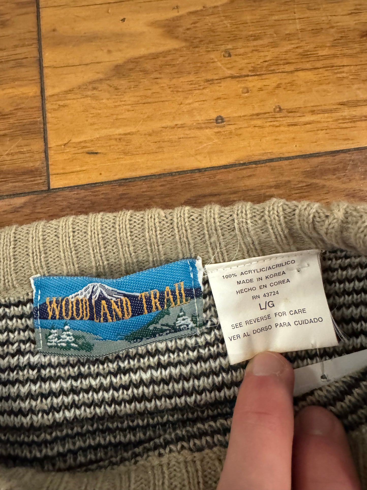 90s Woodland Trail Tan Sweater (L)