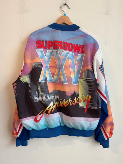 1991 Super Bowl Fanimation Satin Vintage Jacket (L)