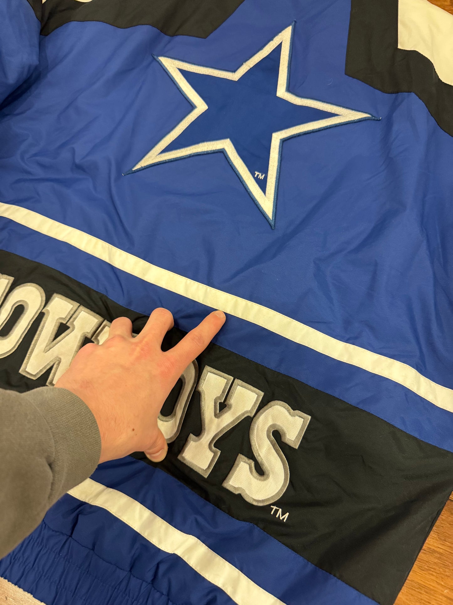90s Dallas Cowboys Stained Apex Puffer Jacket (L)