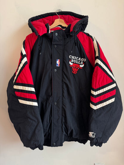 90s Chicago Bulls NBA Starter Puffer Jacket (L)